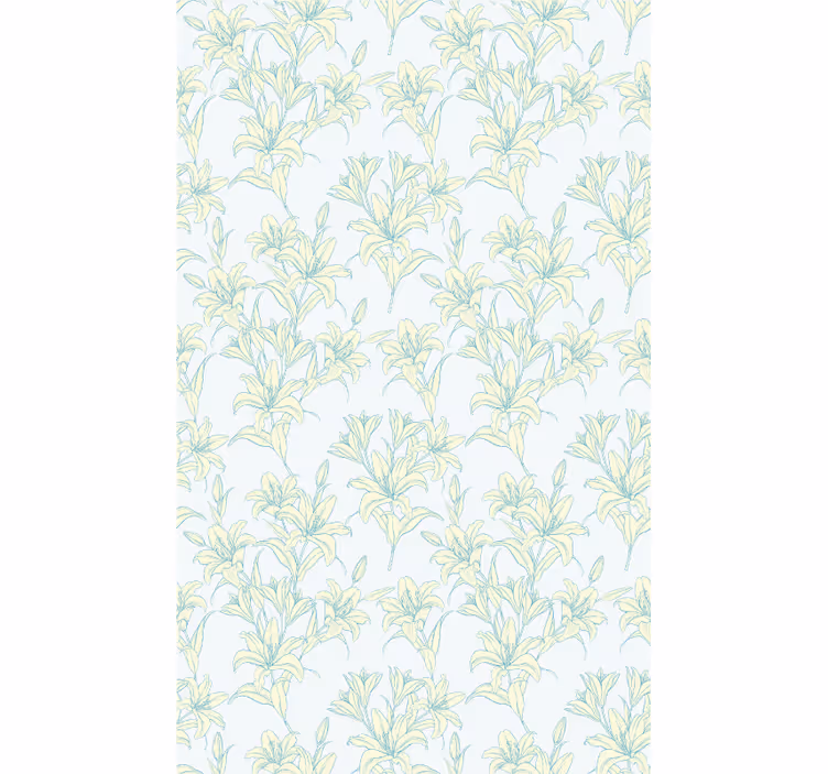 Subtile botaniske motiver Blomster og planter på rullegardin - TenStickers