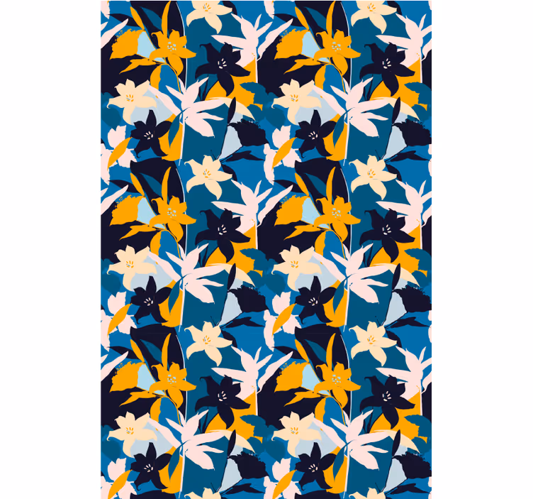 Pulserende forårsharmoni Blomster og planter på rullegardin - TenStickers