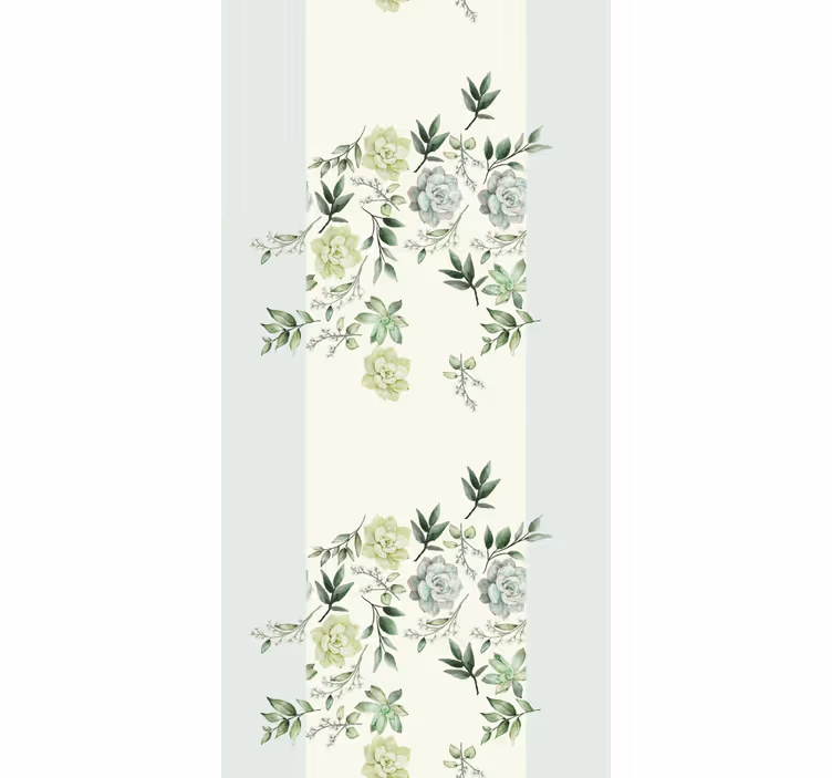 Blomstergrønt mønster elegante rullegardiner - TenStickers