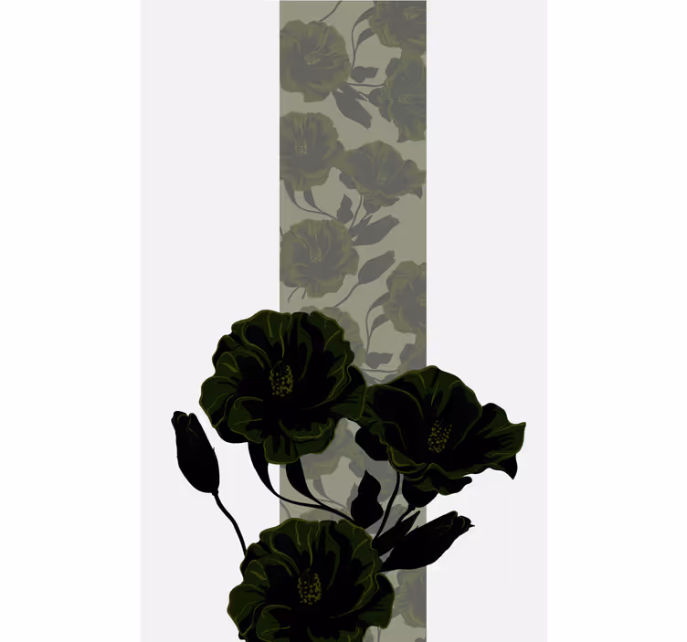 Grøn rose arrengment Blomster og planter på rullegardin - TenStickers