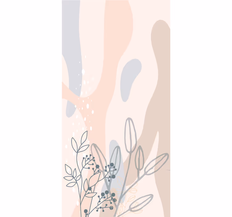 Elegant blomstret silhuet Blomster og planter på rullegardin - TenStickers