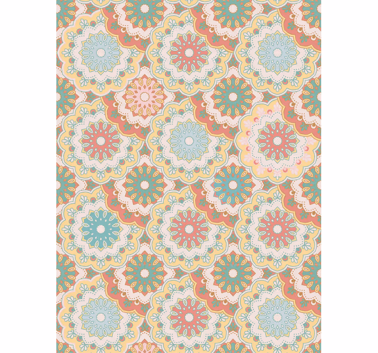 Stof "granny chic" stil rullegardin med blomster - TenStickers