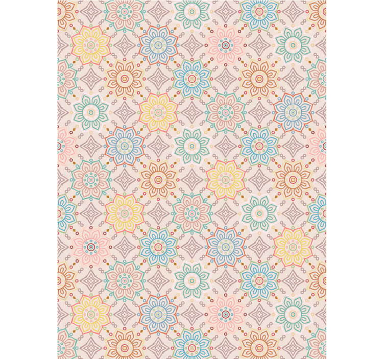 Original "mormor chic" rullegardin med blomster - TenStickers