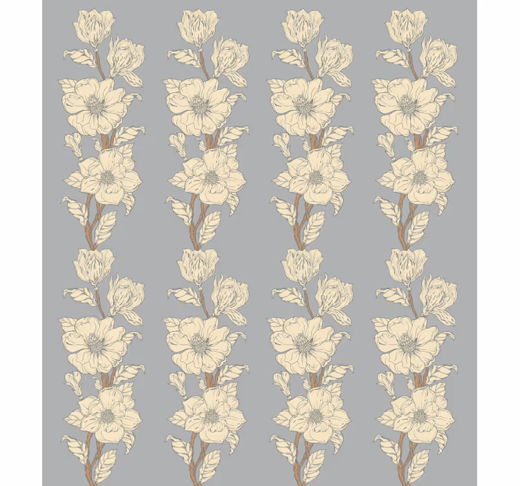 Lodret elegant mønster rullegardiner med blomster - TenStickers