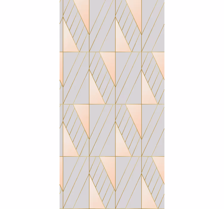 Pink og grå art deco stil mønster rullegardiner til stue - TenStickers