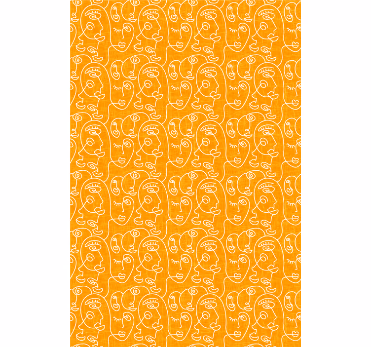 Abstrakt orange tegnede kvinder mønstrede rullegardiner - TenStickers