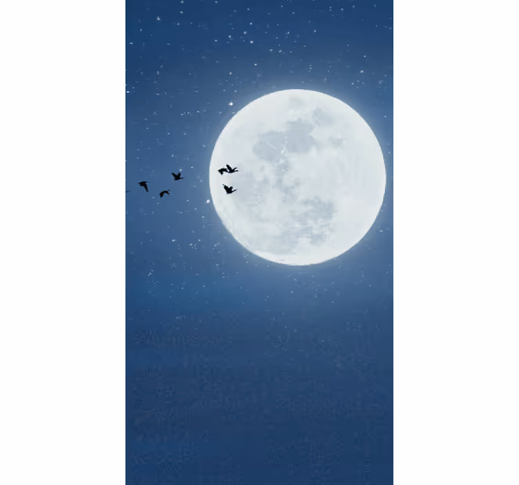 Fuldmåne og himmel originale rullegardiner - TenStickers
