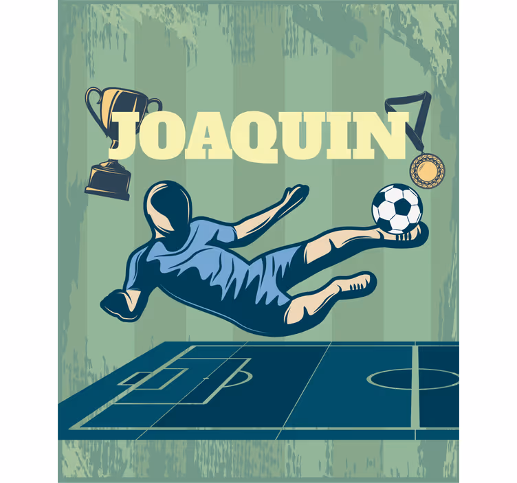 Fodbold med navn fodbold rullegardin - TenStickers