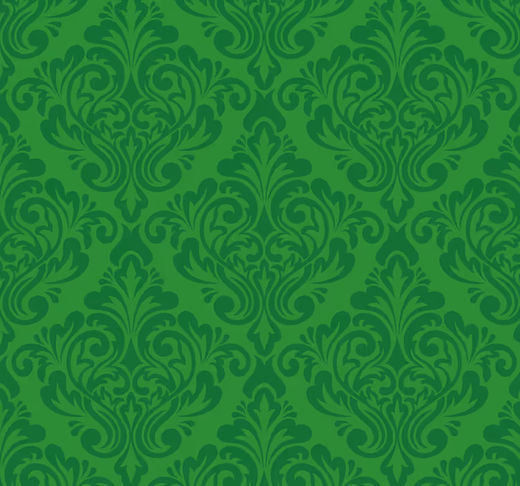 Grønne damask Blomster  rullegardin - TenStickers