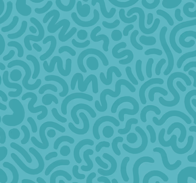 Abstrakte doodles turkis rullegardin - TenStickers