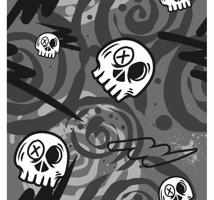 Graffiti med kranier rullegardin teenager - TenStickers