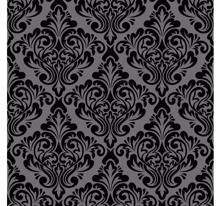 Vintage sort damask rullegardiner stue - TenStickers