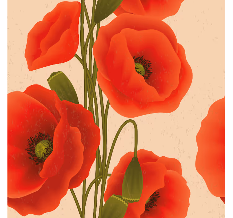 Valmuer blomster rullegardin - TenStickers