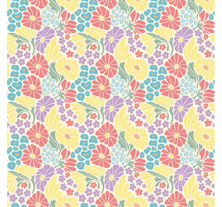 Pastel blomster rullegardiner stue - TenStickers