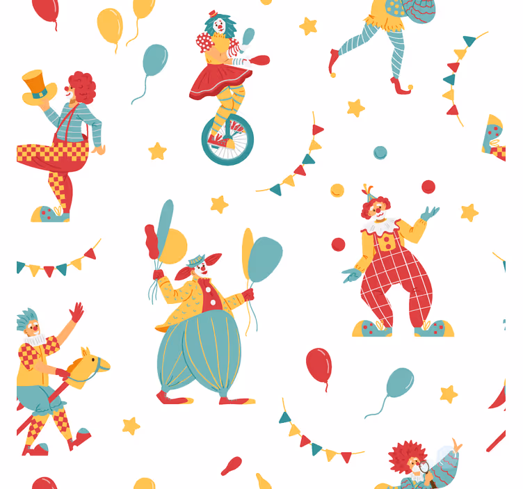 Klovne med balloner rullegardiner sjove - TenStickers