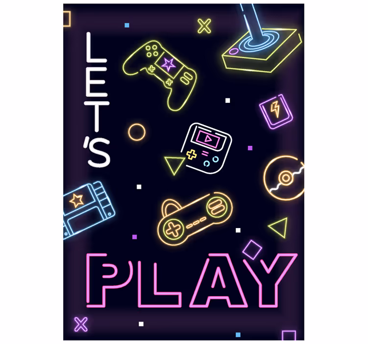 Neon kontrol nørd rullegardin - TenStickers