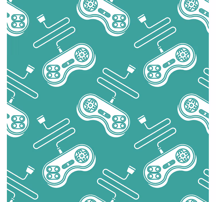 Retro hvid kontrol mønster nørd rullegardin - TenStickers