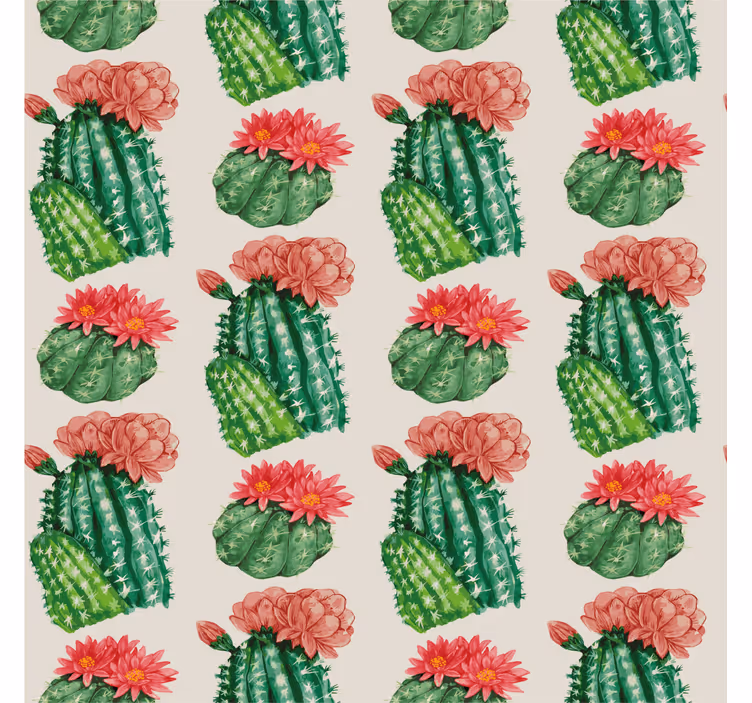 ørkenblomstret kaktus rullegardin - TenStickers