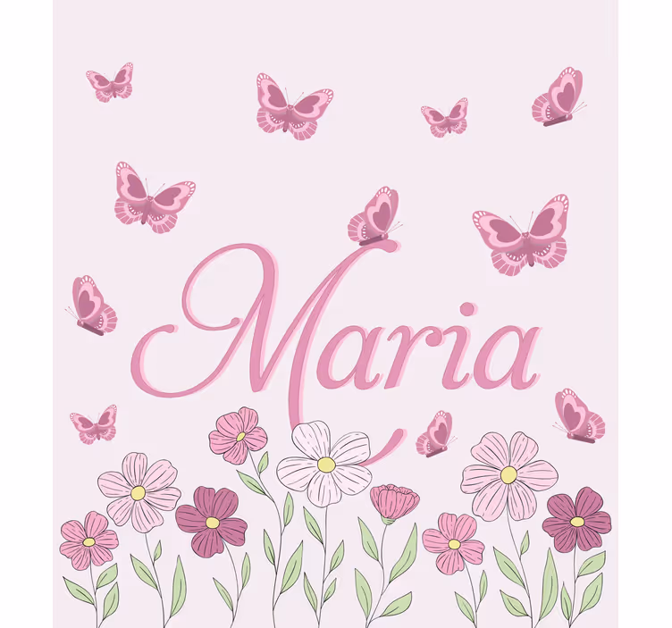 Blomster og sommerfugle navne rullegardiner - TenStickers