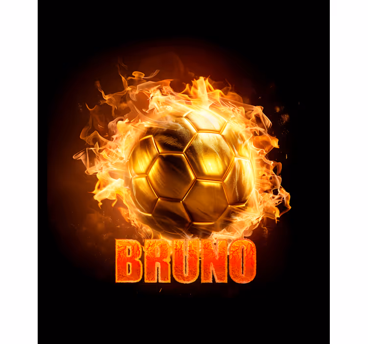 Gylden ildkugle fodbold rullegardin - TenStickers