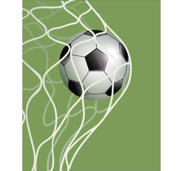 Bevæger bolden i mål fodbold rullegardin - TenStickers