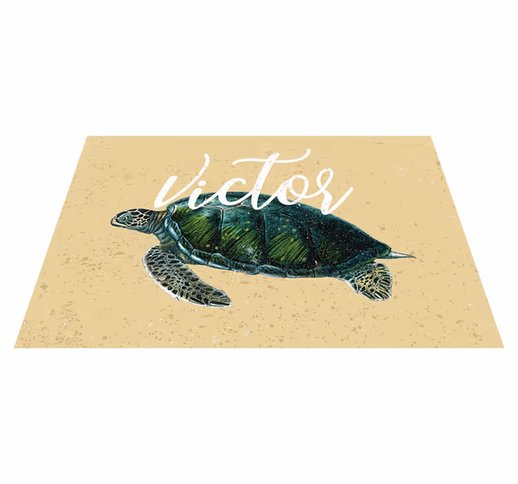Havskildpadde med navn skildpadde dækkeservietter - TenStickers