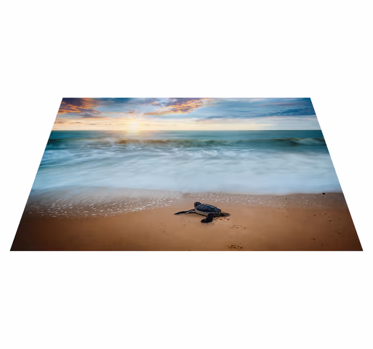 Dækkeserviet til hjem skildpadde på stranden - TenStickers