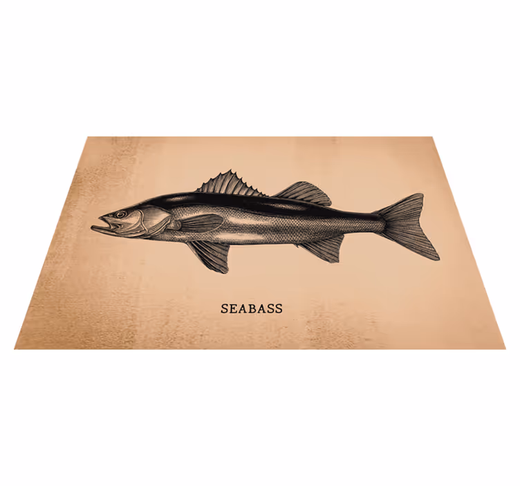 Original dækkeserviet med illustration af havbars - TenStickers