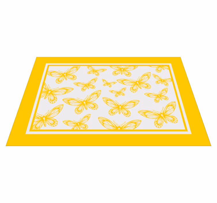 Gule sommerfugle elegante dækkeservietter - TenStickers