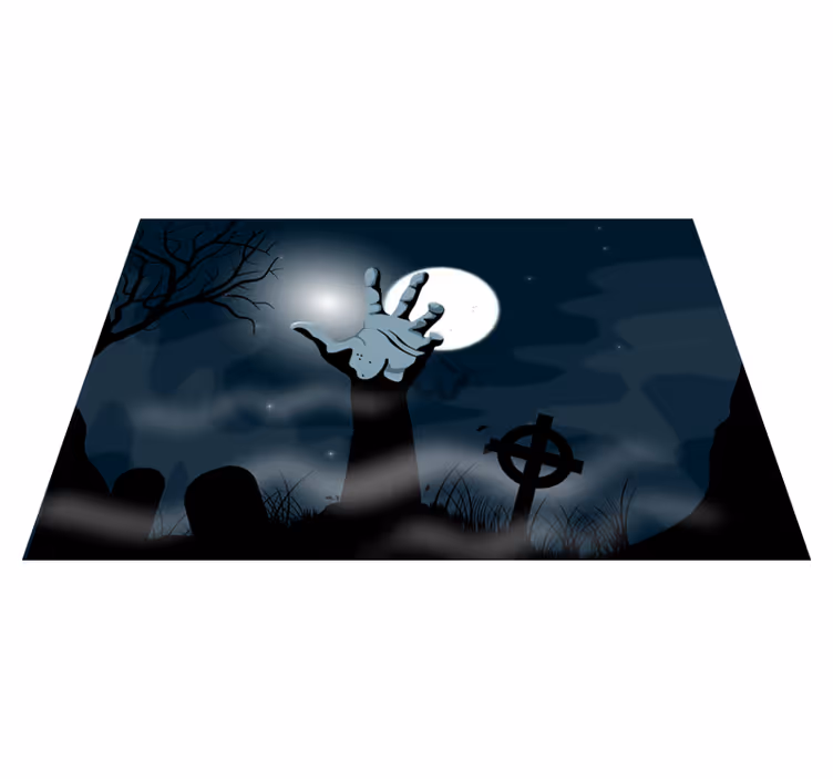Halloween dækkeserviet med uhyggelig gravplads - TenStickers