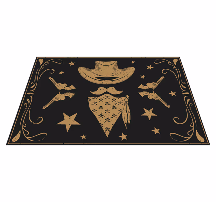 Cowboy hat, bandanna og revolver dækkeservietter - TenStickers