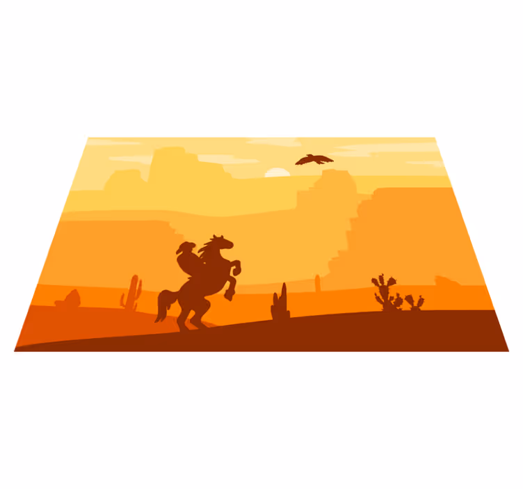 Original dækkeserviet silhuet cowboy scene - TenStickers