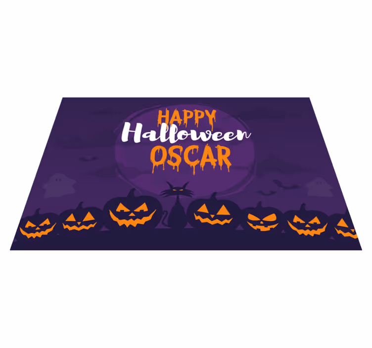 Tilpassede glade halloween navne dækkeservietter - TenStickers