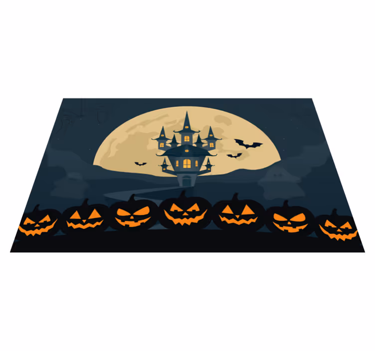 Halloween dækkeserviet med forladt slot scene - TenStickers