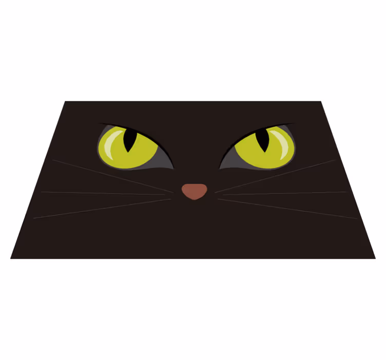Bange sort halloween kat dækkeservietter - TenStickers