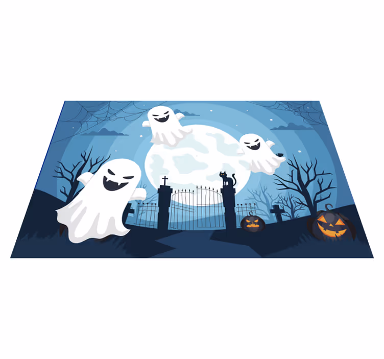 Skræmmende spøgelser halloween dækkeservietter - TenStickers