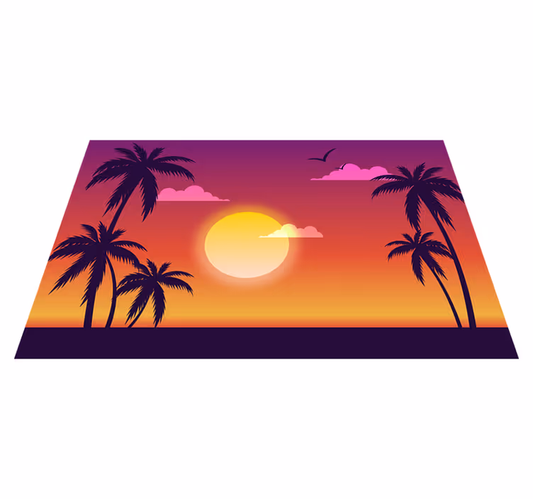 70'erne solnedgang 70'erne sol dækkeservietter - TenStickers