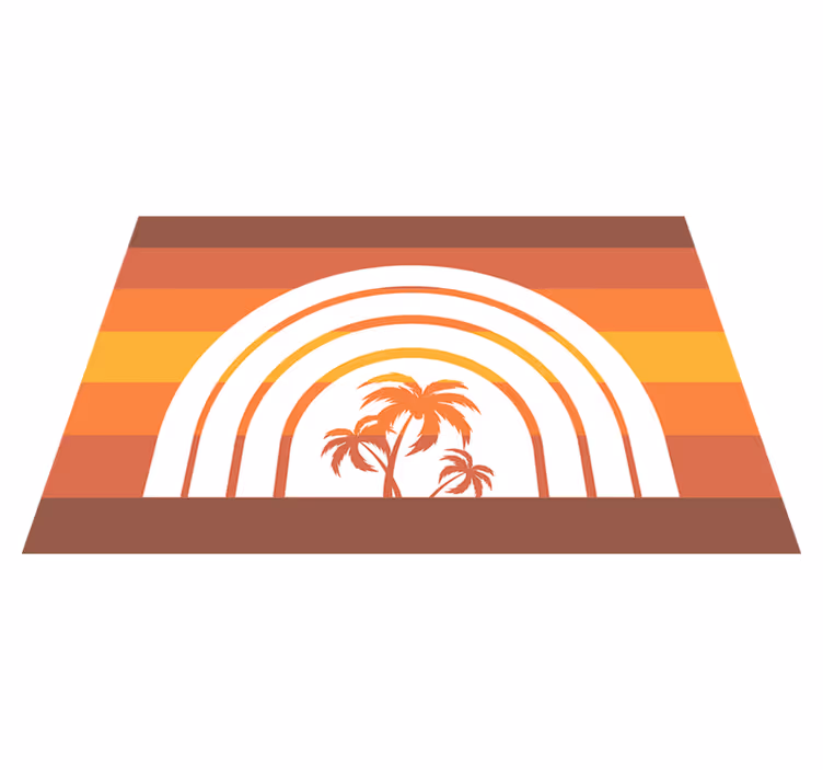 Moderne dækkeserviet retro solnedgangsbuer - TenStickers