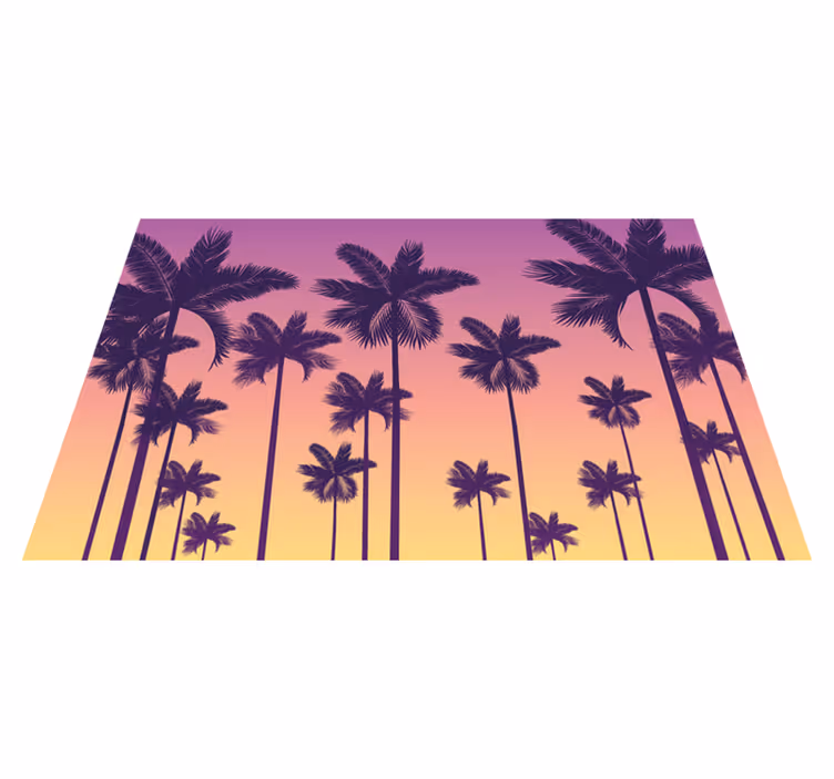 Solnedgang palmer 70'erne sol dækkeservietter - TenStickers