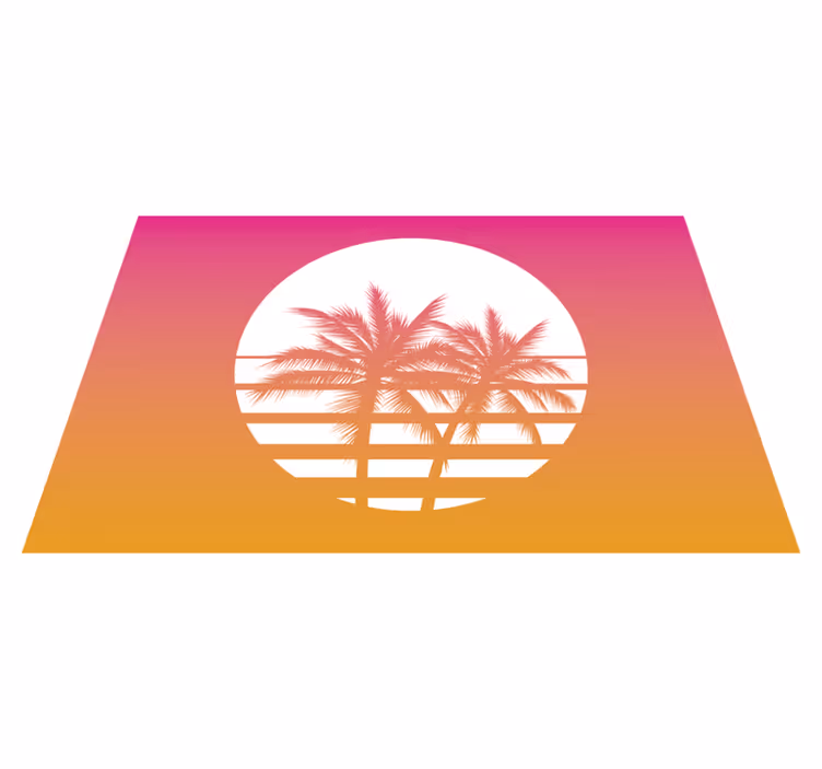 Solnedgang vintage landskab 70's sol dækkeservietter - TenStickers