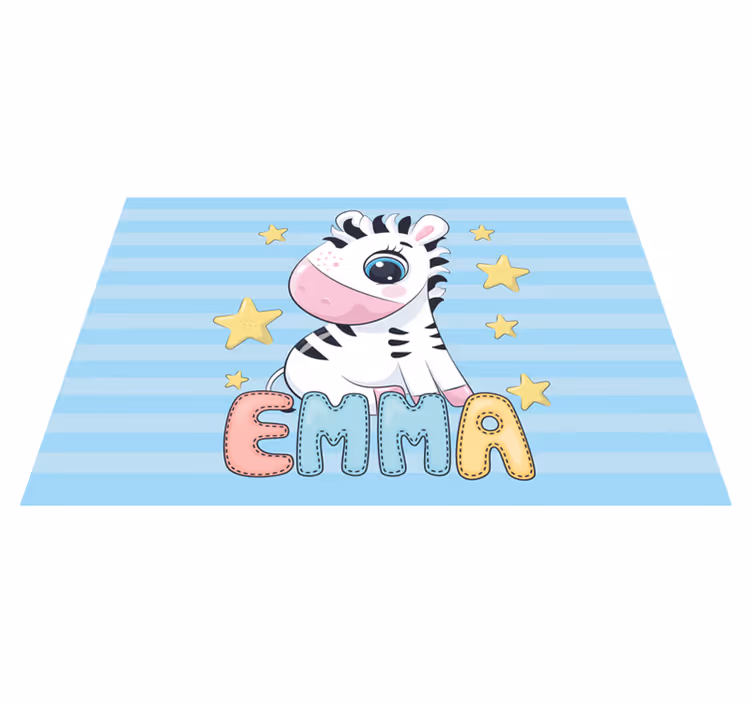 Søde zebraer med navn personlige placemats - TenStickers