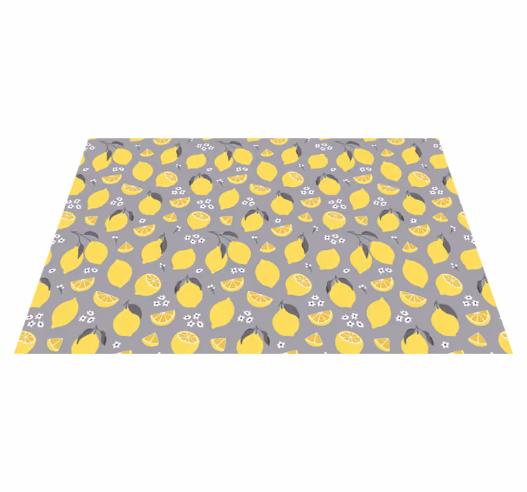 Grå og gul citronplader til citrus - TenStickers