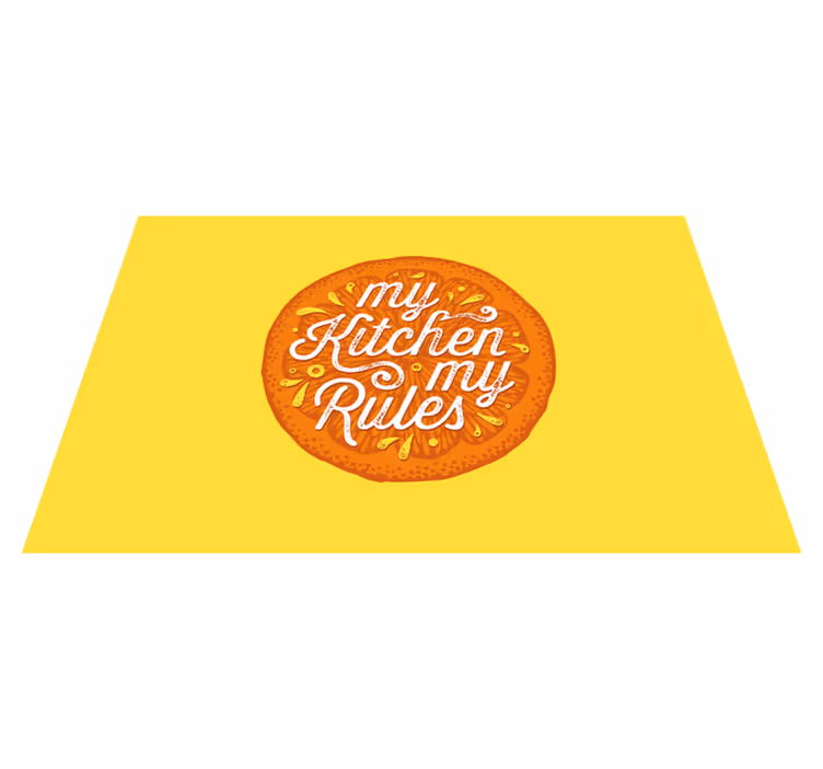 Kappe orange hånd tegne køkken citat placemats - TenStickers
