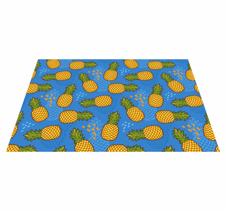 Ananas på blå baggrund original dækkeservietter - TenStickers