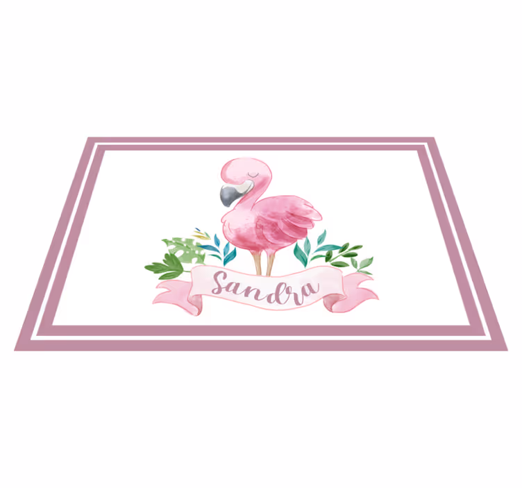 Flamingo med bånd navn dækkeserviet - TenStickers