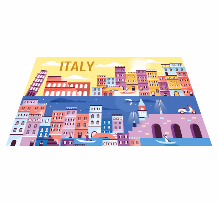 Navn dækkeserviet livlig italiensk bybillede - TenStickers