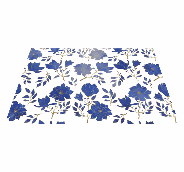 Original dækkeserviet med blomsterblå mønster - TenStickers