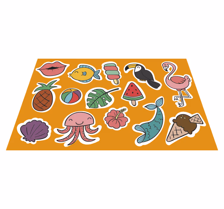 Sommer mad og dyr børn dækkeservietter - TenStickers