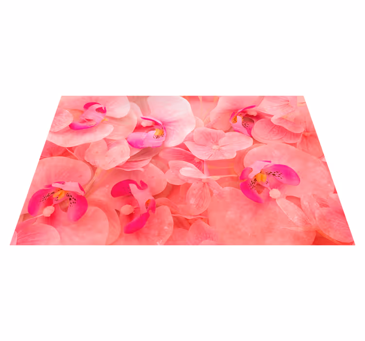 Lyserøde blomster med gule mellemplader - TenStickers