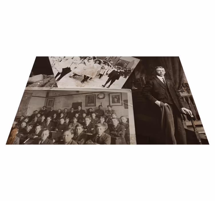Dækkeserviet til hjem vintage foto collage - TenStickers